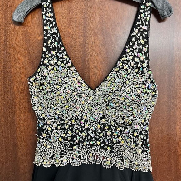 Dancing Queen Beaded Cocktail Dress Black NWOT Size Large - Picture 4 of 16